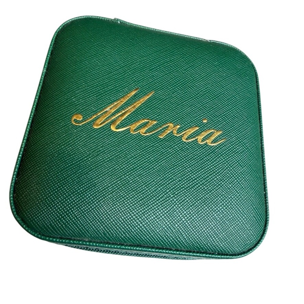 Green Maria Jewelry Travel‎ Case Green Organizer Vacation Travel Gift Jewelry